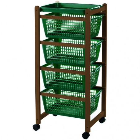 Carrello cucina 922-152 vassoi estraibili 4 cesti plastica 4 ruote 36x30xh82 cm