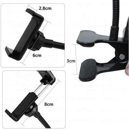 Set selfie 2 in 1 porta telefono e lampada 187103 da tavolo regolazione luce