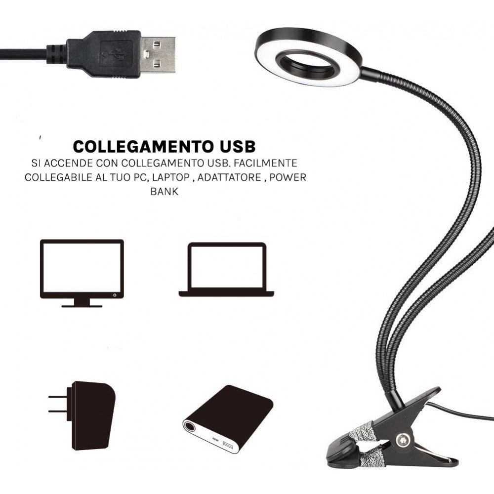 Set selfie 2 in 1 porta telefono e lampada...