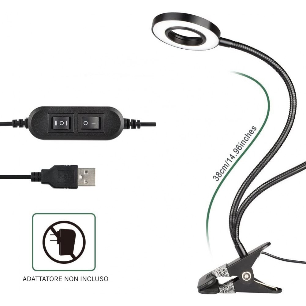 Set selfie 2 in 1 porta telefono e lampada...