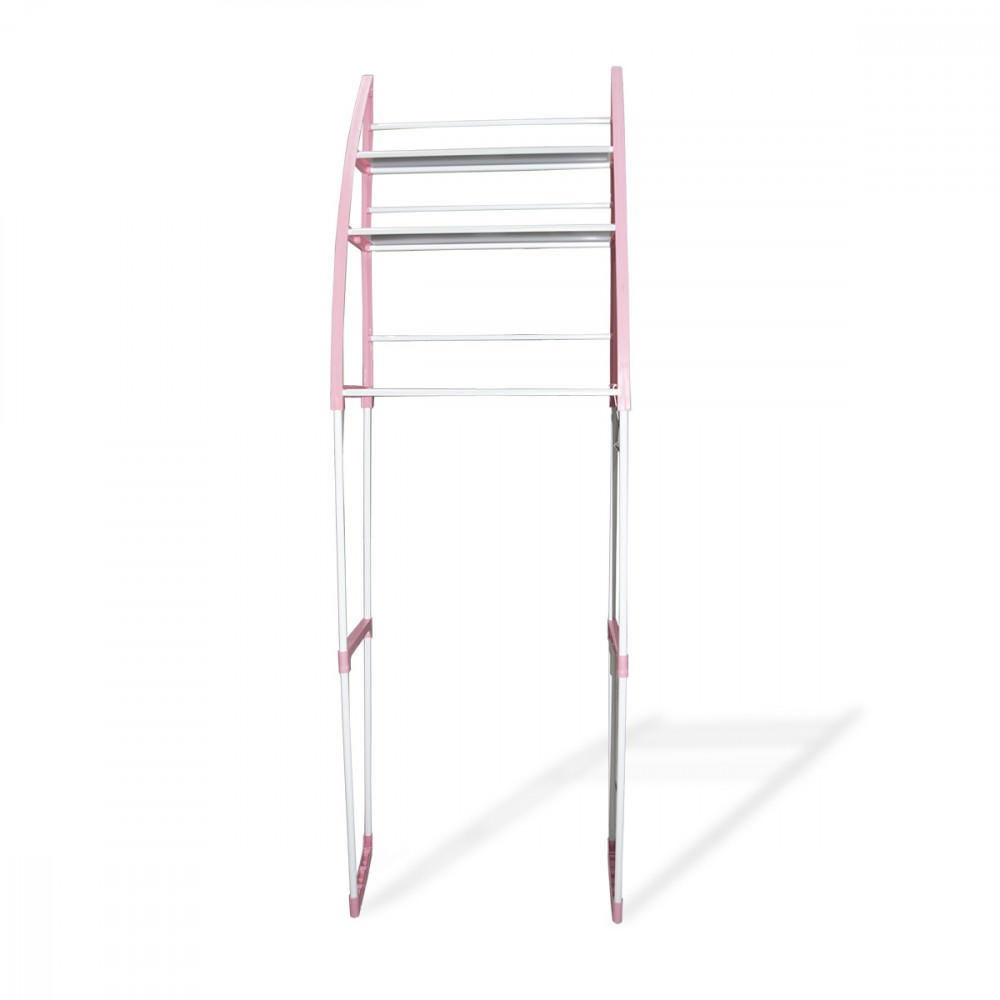 Scaffale da bagno 3 mensole 48x23x153h cm 360047 bianco e rosa wc