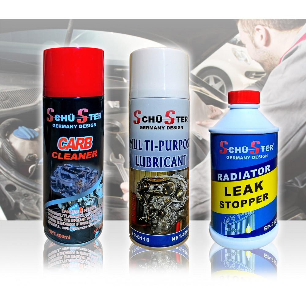Kit di 3 prodotti per la manutenzione dell'auto radiatore carburante e parti meccaniche