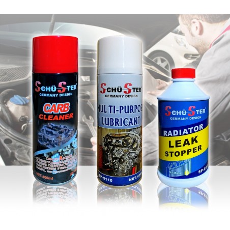 Kit di 3 prodotti per la manutenzione dell'auto radiatore carburante e parti meccaniche Kit di 3 prodotti per la manutenzione dell'auto radiatore carburante e parti meccaniche