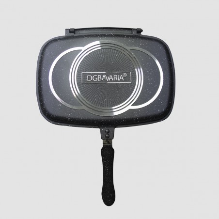 DGBAVARIA Bistecchiera doppia 256006 piastra antiaderente NERO 36 cm