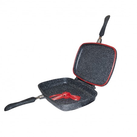 DGBAVARIA Bistecchiera doppia 256006 piastra antiaderente NERO 36 cm