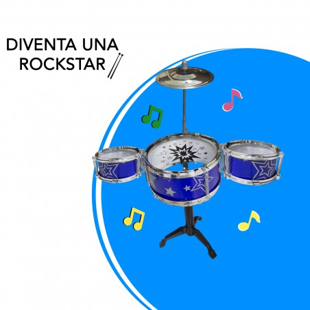 REMITOYS Set Batteria 4 elementi per bambini 258048 da montare 30 cm