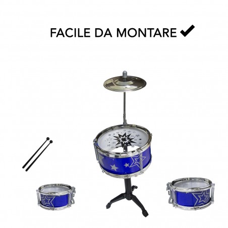 REMITOYS Set Batteria 4 elementi per bambini 258048 da montare 30 cm