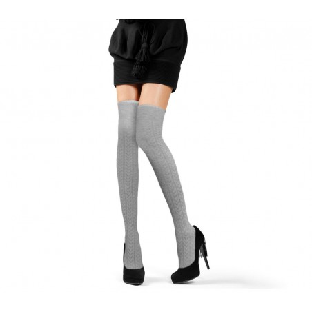 Calze parigine overknee in taglia unica e colori misti collant altezza ginocchio fantasia tono su tono