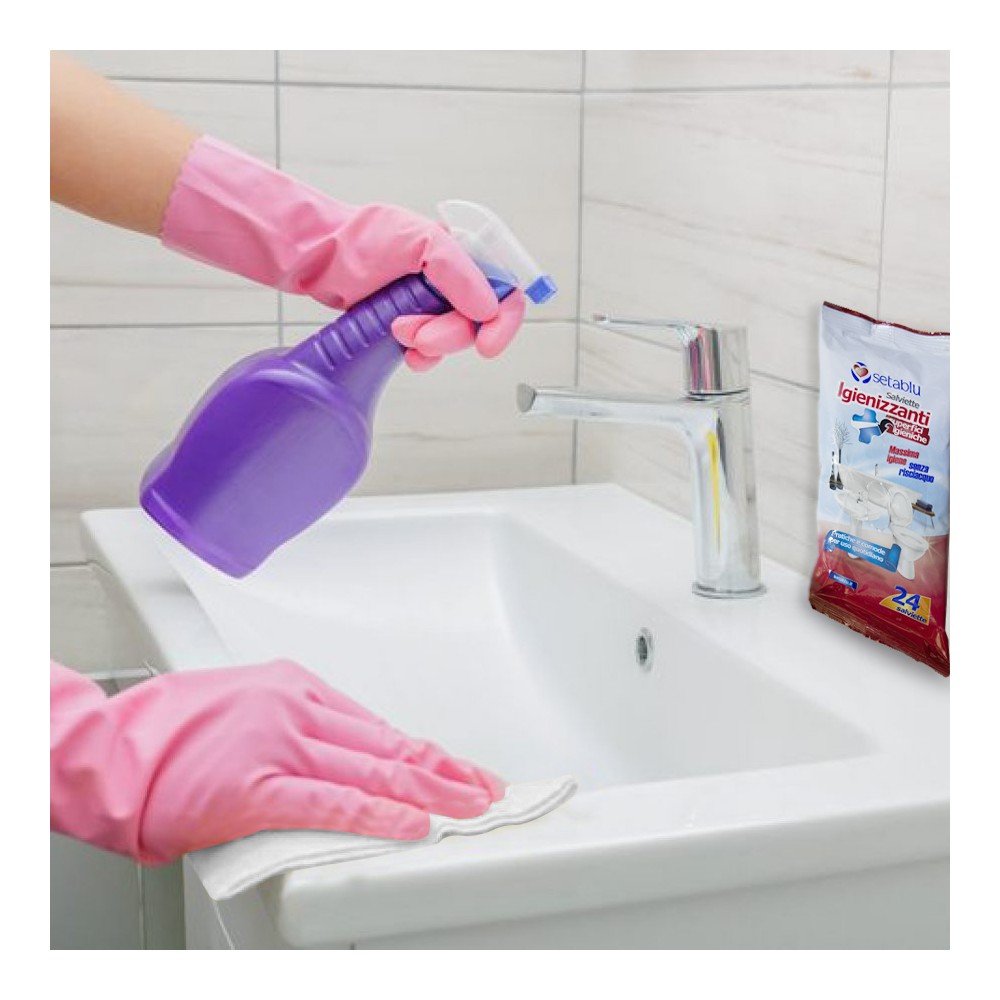 Setablu 24 Salviette superfici igieniche bagno...