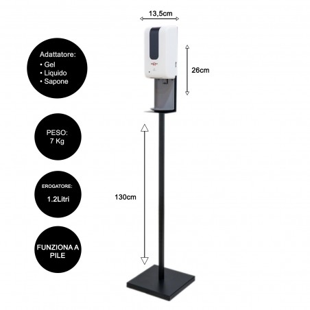 Dottor Pem Piantana Dispenser con erogatore automatico 1.2L a pile 120x13 cm