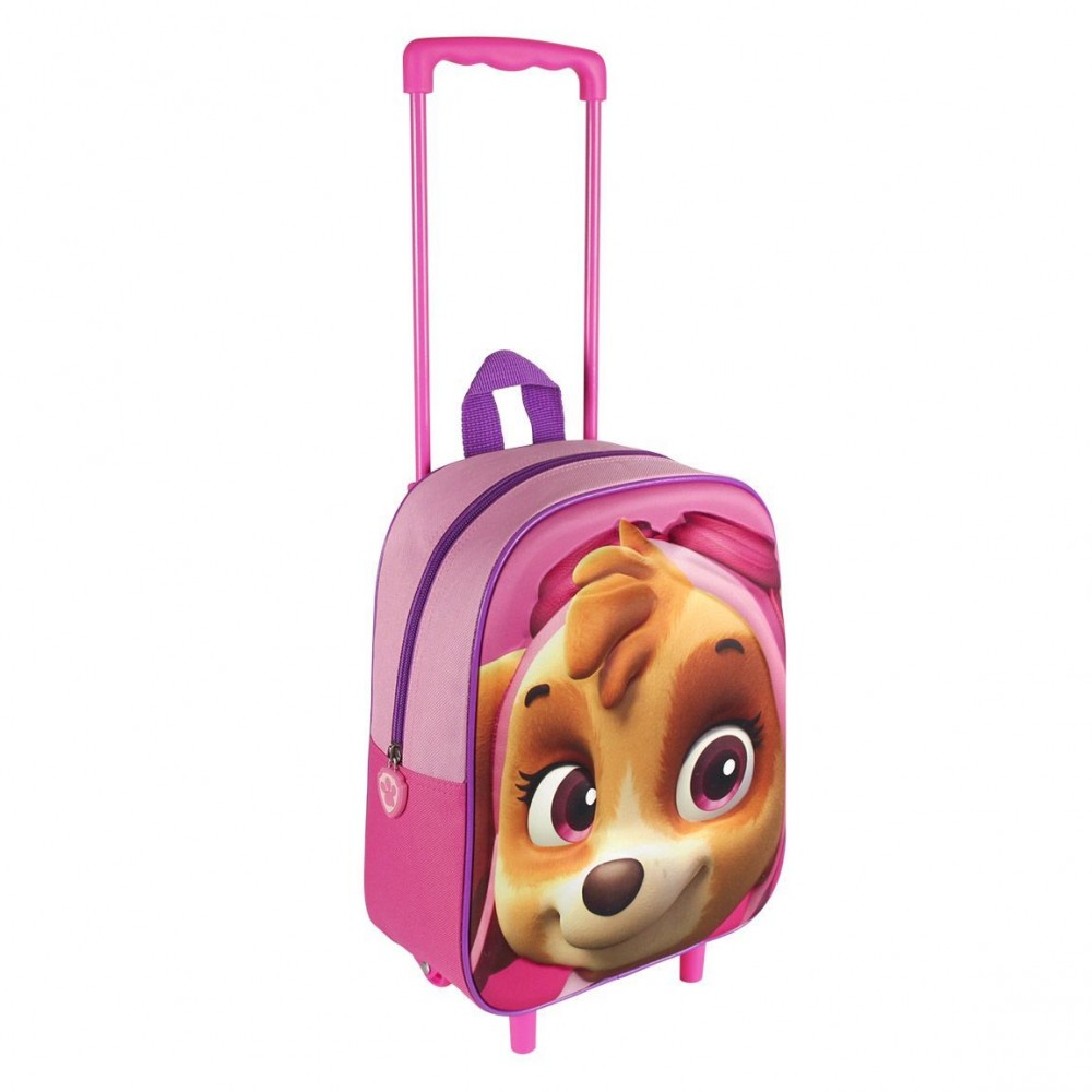 Zaino mini trolley 3D asilo tempo libero PAW PATROL rosa 25 x 33 x 10 cm  01607