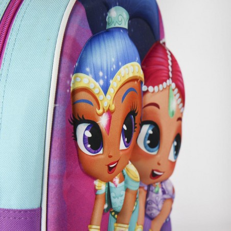 Mini trolley 3D scuola tempo libero 21-1955 shimmer and shine rosa 25x33x10 cm