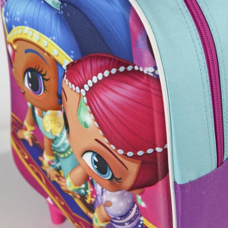 Mini trolley 3D scuola tempo libero 21-1955 shimmer and shine rosa 25x33x10 cm