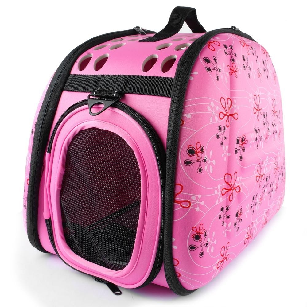 Trasportino pieghevole con tracolla cani gatti e roditori piccola taglia da viaggio 40x28x33 cm 