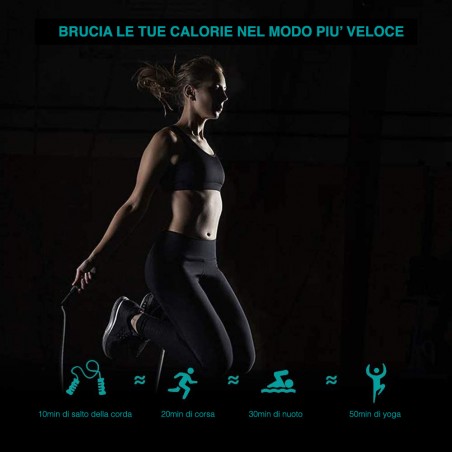 CORDA PER SALTARE 3 M in acciaio verniciato 16947 regolabile in PVC colore nero