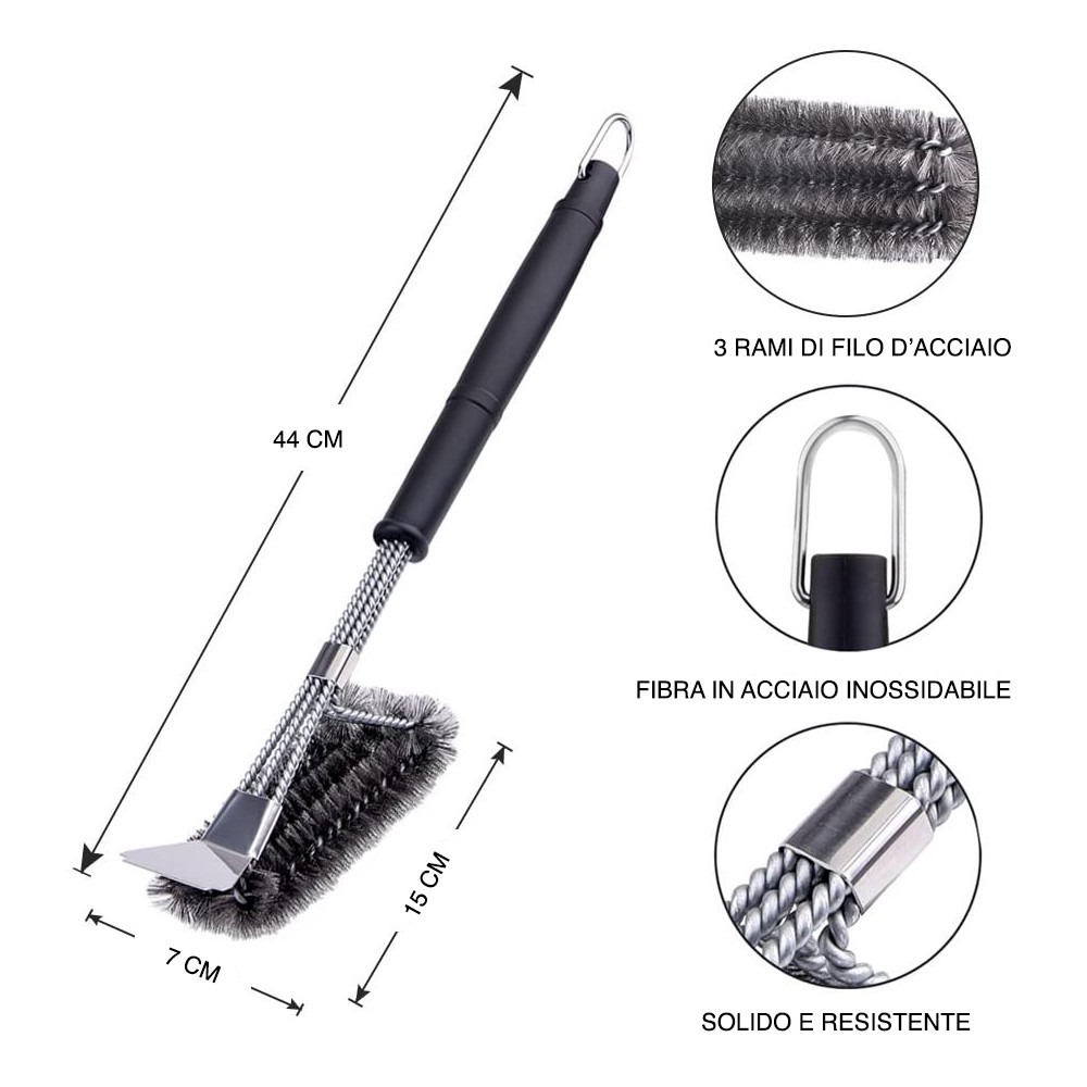 Spazzola per barbecue 16948 con fibre in...