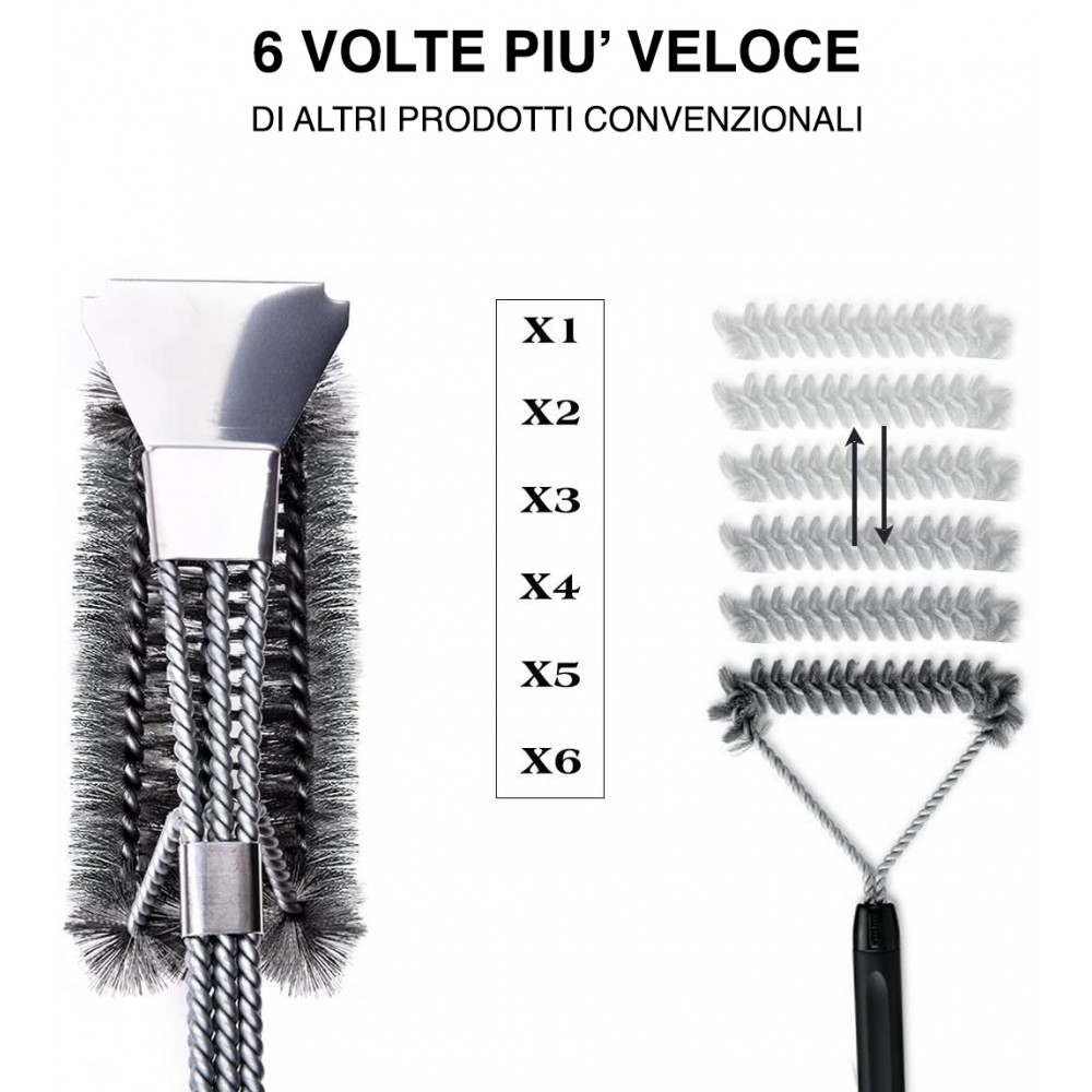 Spazzola per barbecue 16948 con fibre in...