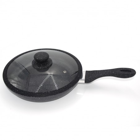 DGBAVARIA set 6 pz padelle e coperchi 120001 NERO induzione in pietra 20-24-28cm