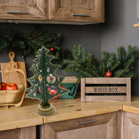 Addobbo natalizio 743535 albero di natale 29 cm con 20 accessori base in legno