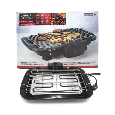 Dictrolux Griglia elettrica 892904 potenza 2000W 39x22 cm 5 livelli temperatura