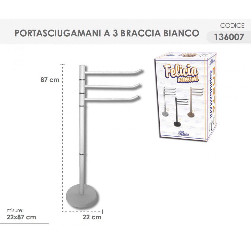 Felicia Porta Asciugamani bagno BIANCO 136007...