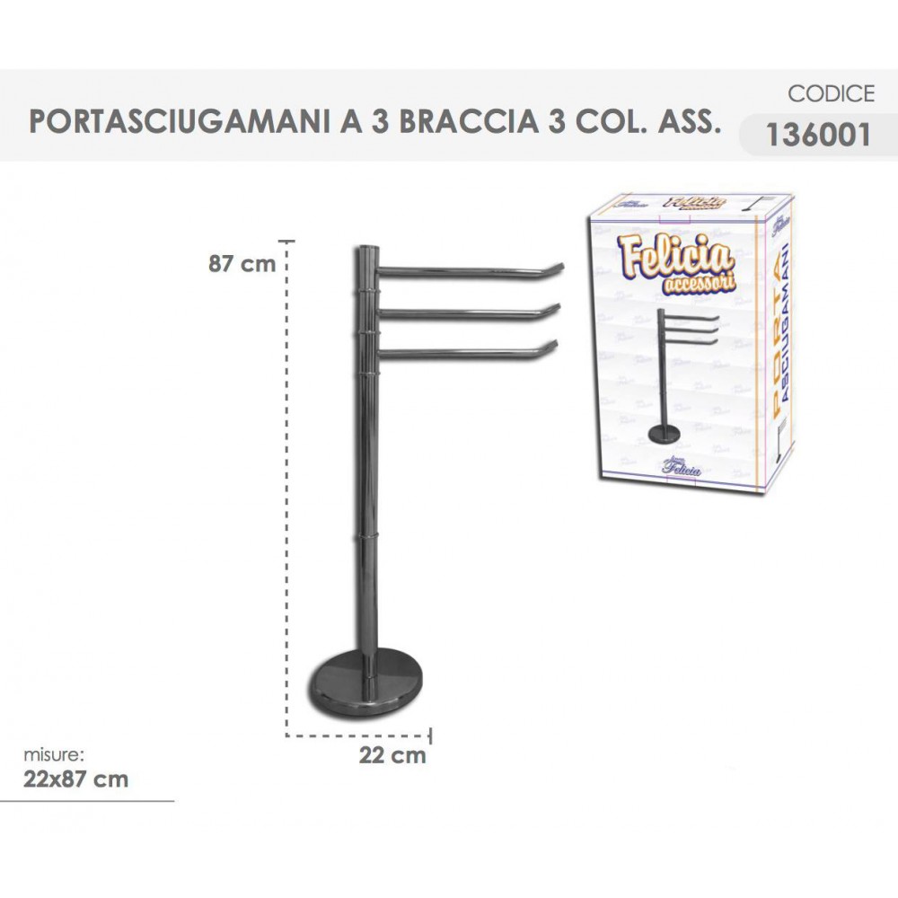 Felicia Porta Asciugamani bagno ARGENTO 136001...