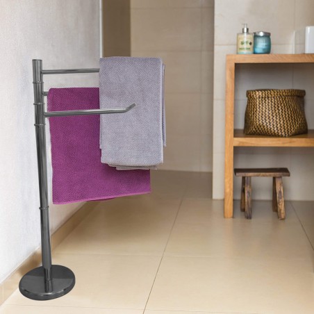 Felicia Porta Asciugamani bagno ARGENTO 136001 con 3 bracci 22 x 87 cm toilette