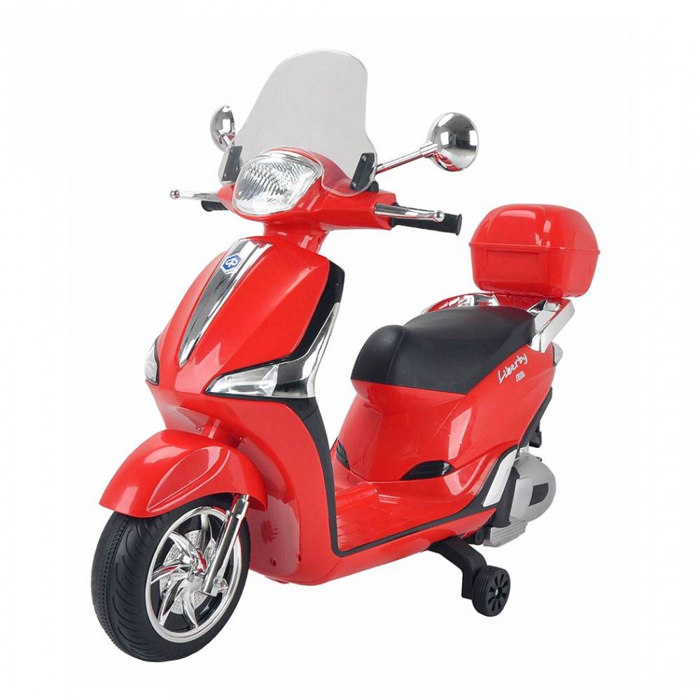 Scooter elettrico per bambini Piaggio Liberty luci led MP3 paravento bauletto