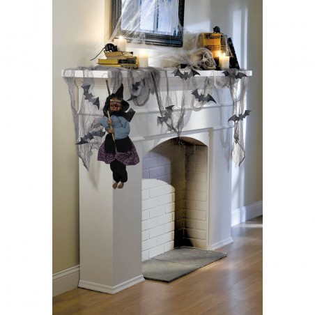 Befana decorazione 535260 con occhi che si illuminano e suoni 50 x 10 cm