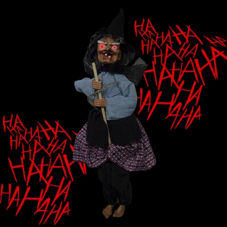 Befana decorazione 535260 con occhi che si illuminano e suoni 50 x 10 cm