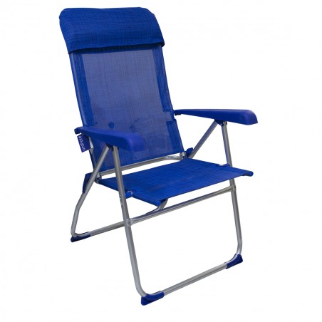 Coppia Sedie sdraio 379530 reclinabile 8 posizioni tubo 22mm alluminio BLU