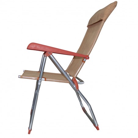 Coppia Sedie sdraio 379530 reclinabile 8 posizioni tubo 22mm alluminio Arancio