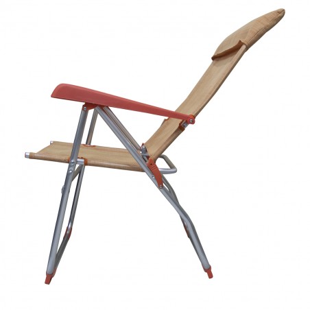 Coppia Sedie sdraio 379530 reclinabile 8 posizioni tubo 22mm alluminio Arancio