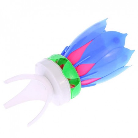 Candela a forma di Fiore Musicale 456910 con effetti sonori e ruotante BLU