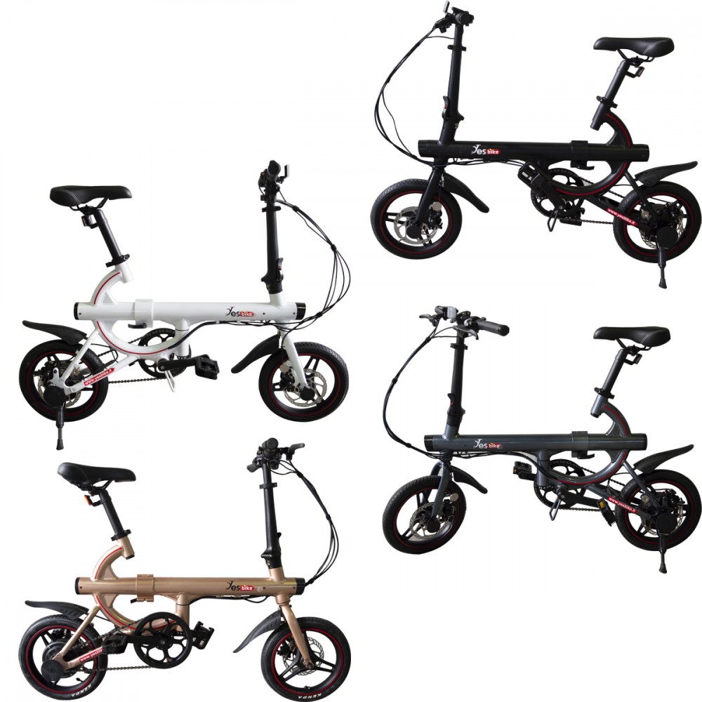 SMART Bicicletta elettrica adulto ruota 14&quot; bici 3 velocità 250W 5,8Ah e display