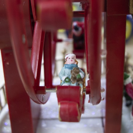 Giostra natalizia Ruota panoramica 367004 con luci, movimento e musica 29x21 cm