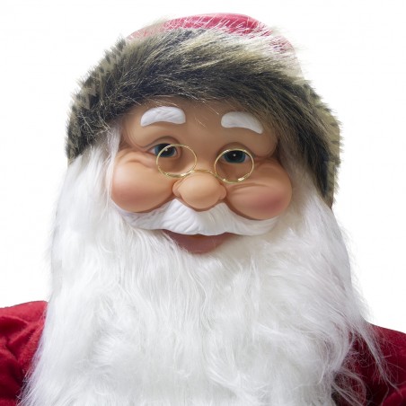 Babbo Natale Rosso e grigio 80 cm 900669 decorazione con musica luci e movimento