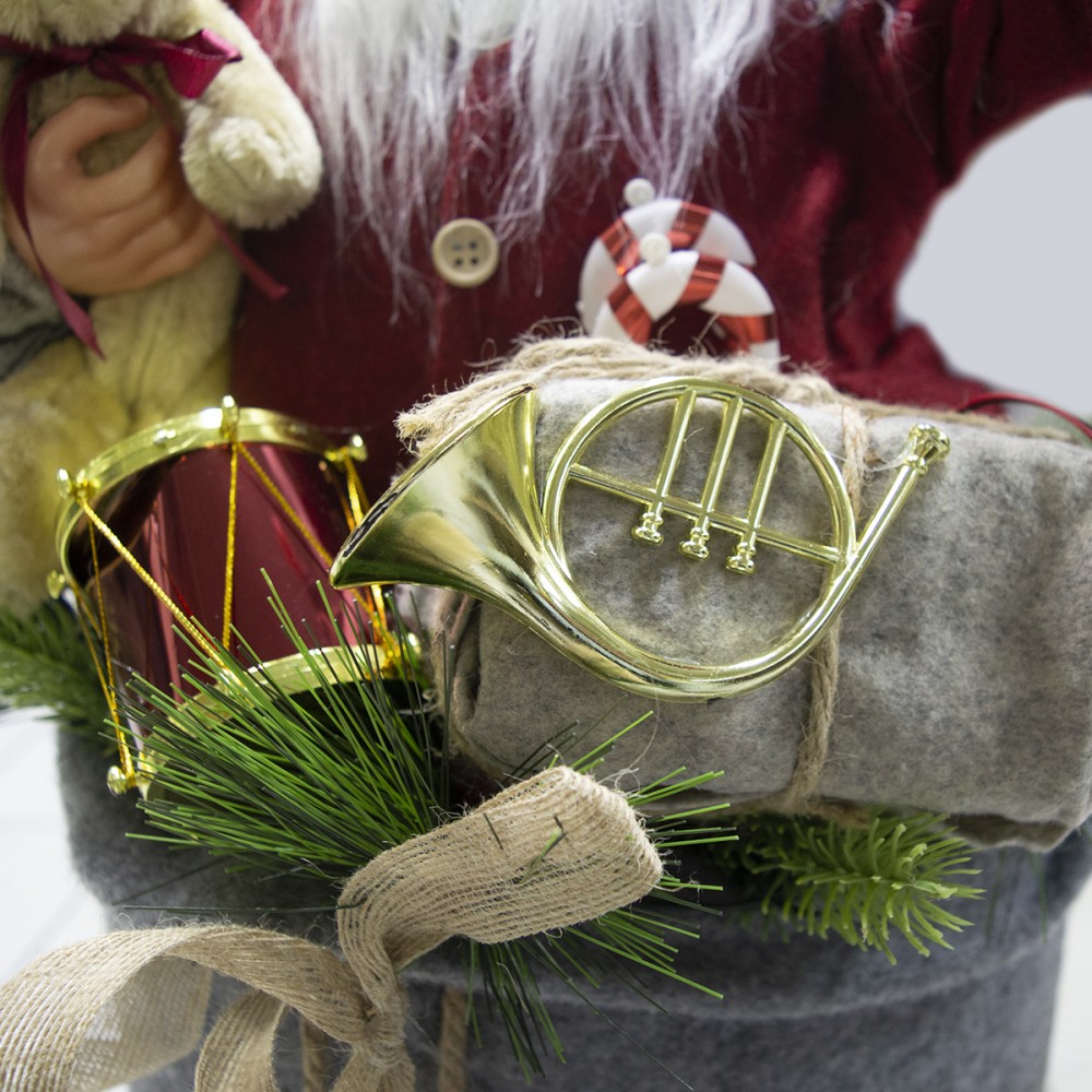 Babbo Natale rosso grigio decorazione sacco...
