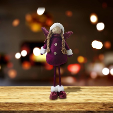 Fatina rossa di Natale 305100 decorazione natalizia con luce 20x12x65 cm