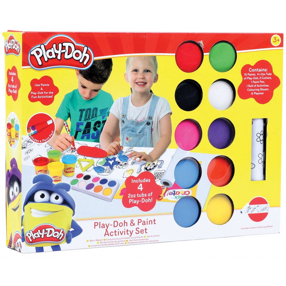 Play Doh & Paint activity set 034843 con forme, pennarelli e vaschette educativo