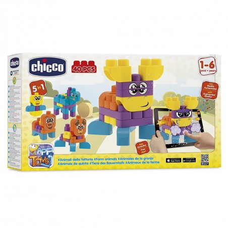 Chicco animali da fattoria costruzioni 40 pezzi 054213 con interazione virtuale