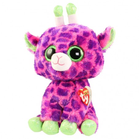 Gilbert coloratissima e pelosa TY giraffa peluche 371426 dagli occhi glitterati