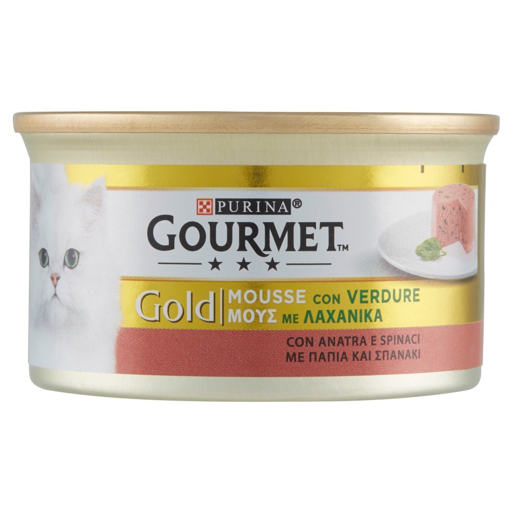 Purina Gourmet gold mousse 046933 con spinaci e anatra 85 gr per il tuo gatto