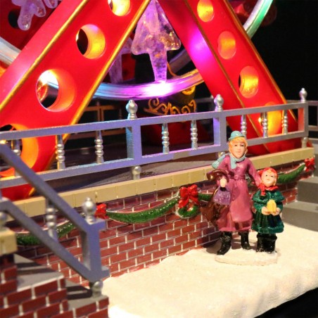 Giostra natalizia Ruota panoramica 367003 con musica, luci e movimento 29x31 cm