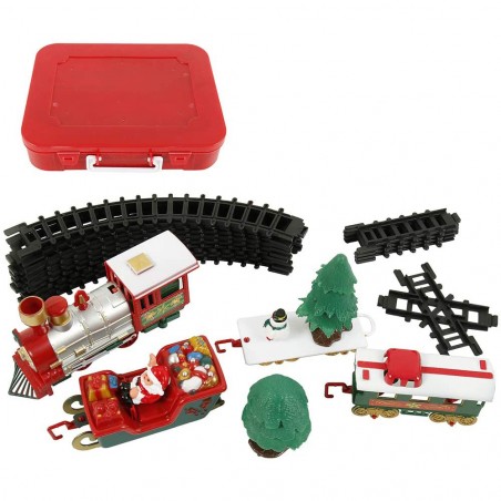Trenino Natalizio a batterie 830082 sotto-albero con luci suoni diametro 75 cm