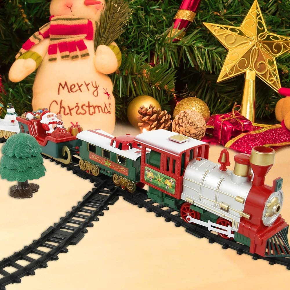 Trenino Elettrico Di Natale Per Bambini Con Luci E Suoni – Set Binari Da 12 Pezzi, Regalo Educativo