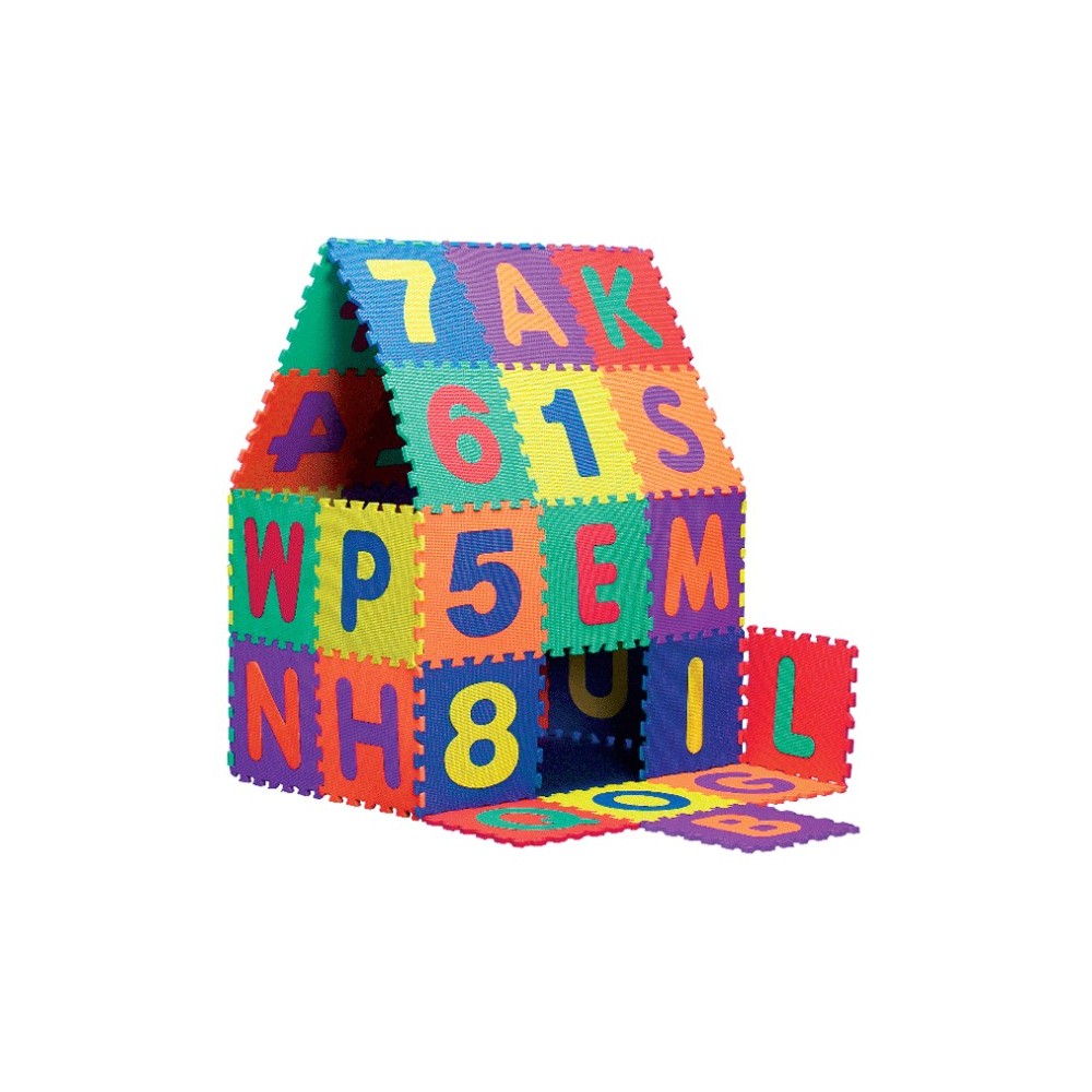 Tappeto puzzle lettere e numeri 36 pz gioco didattico UN MONDO DI GIOCHI