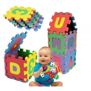 Tappeto puzzle lettere e numeri 36 pz gioco didattico UN MONDO DI GIOCHI