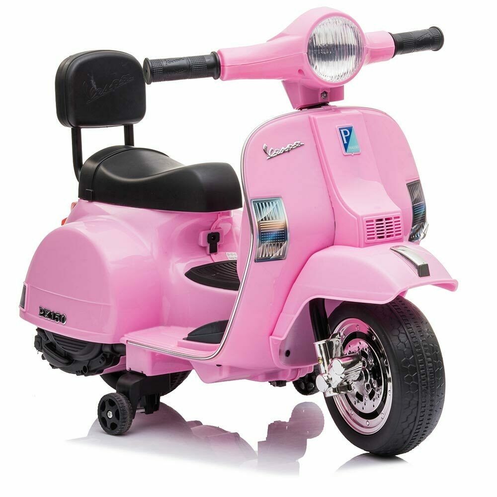 Image of Mini Vespa Ufficiale Piaggio PX 150 LT913 Moto Elettrica Bambini 6V Suoni e Luci Rosa