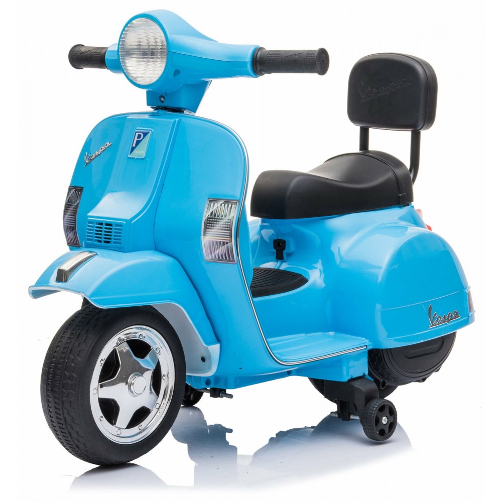 Mini Vespa Ufficiale Piaggio PX 150 LT913 Moto Elettrica Bambini 6V Suoni e Luci Azzurro